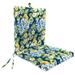 Jordan Manufacturing 44 x 21 Binessa Lapis Blue Floral Rectangular Outdoor Chair Cushion with Ties and Hanger Loop