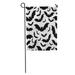 LADDKE Spooky Halloween Pattern Bats Black and White All Color Dark Garden Flag Decorative Flag House Banner 12x18 inch