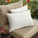Set of 2 13 x 20 Natural White and Bay Brown Canvas Solid Sunbrella Outdoor Lumbar Pillows