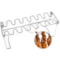 Limei Chicken Leg and Wing Rack for Grill Smoker Oven - Easy to Use 14 Slots Chicken Leg Rack - High Grade Stainless Steel Chicken Wing Rack Chicken Drumstick Holder for Perfect Cook