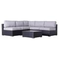 Living Source International 6-Piece Sectional Set with Cushions in Black/Gray