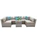 Afuera Living 7-Piece Patio Wicker Sectional Set in Beige