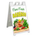 Farm Fresh Bananas (24 X 36 ) Standard A-Frame Signicade Includes Decal Applied To Stand