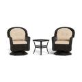 Tortuga Outdoor Biloxi 3 Piece Conversation Set w/ Aluminum Frame and Espresso Wicker