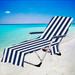 Striped Beach Chair Towel Lounge Chair Beach Towel Cover Chaise Lounge Chair Cover Towel with Pockets No Sliding Beach Towel for Sun Lounger Hotel Vacation Sunbathing 29.5*78.7 Inches A4
