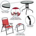 6PC Red Patio Set and Umbrella