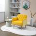 Yipa Leisure Single Chairs High Backrest Relax Sofa Gold Legs Soft Accent Chair Ergonomics Home Patio Yellow