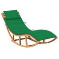 vidaXL Patio Lounge Chair Rocking Sunlounger with Cushion Sunbed Solid Teak