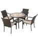 Noble House San Pico 5 Piece Outdoor Dining Set in Brown