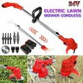 LELINTA Cordless String Trimmer - Electric Handheld Weed Lawn Eater Edger Battery Powered Grass String Trimmer Cutter 24V Portable Trimmer Grass Cutter 2 Battery(Red)