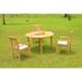 Grade-A Teak Dining Set: 3 Seater 4 Pc: 52 Round Table And 3 Mas Stacking Arm Chairs Outdoor Patio WholesaleTeak #WMDSMSu