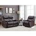 Kepooman Brown PU Leather Sectional Reclining Sofa fro Living Room Recliner & 2 Seat