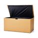 Glitzhome 140 Gallon Outdoor Wicker Storage Box with Lid Oversized All-Weather Deck Storage Bin