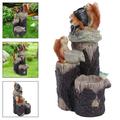 Folzery Garden Statue Squirrel Creative Animals Tree Stump Resin Courtyard Decoration