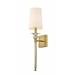 1 Light Classical Steel Wallchiere with White Parchment Shade-25.5 inches H By 5.5 inches W-Rubbed Brass Finish Bailey Street Home 372-Bel-4185747