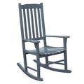 Northbeam Solid Acacia Hardwood Outdoor Patio Slatted Back Rocking Chair Grey