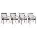 Sophia & William Metal Outdoor Patio Dining Chairs with Beige Cushions Set of 4
