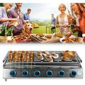 TFCFL Gas BBQ Grill with 6 Burner Gas Barbecue Grill for Outdoor BBQ Gas Grill Patio Backyard Outside Cooking(2800PA)