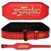 ESTREMO Weightlifting Belt - Genuine Leather 6 inches Wide Back Support Belt. Adjustable with Steel Buckle. Ideal for Gym and Lifting. Lower Back Support for Men and Women - Red