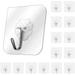 Wall Hooks 13lb(Max) Transparent Reusable Seamless Hooks Waterproof and Oilproof Bathroom Kitchen Heavy Duty Self Adhesive Hooks 12 Pack