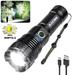 Rechargeable Flashlight High Lumens 120000 Lumens XHP70.2 Super Bright Powerful Tactical LED Flashlights Zoomable 5 Modes Waterproof Flashlight for Emergencies Hiking Camping