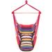 Gzxs Distinctive Cotton Canvas Hanging Rope Chair with Pillows Rainbow