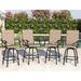 Sophia & William 4 Pcs Outdoor Swivel Metal Bar Stools Patio Height Textilene Chairs in Brown