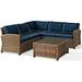 Crosley KO70019WB-NV Bradenton 4 Piece Outdoor Wicker Seating Set Navy