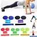 Travelwant 1 Pair Yoga Exercise Sliding Discs Slider with Resistance Ring Elastic Band