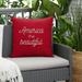 18 Red and White America the Beautiful Comfortable Indoor and Outdoor Square Throw Pillow