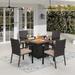 Sophia & William 5 Pieces Outdoor Patio Dining Set with Fire Pit Table