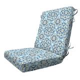 3i Products Inc. Textured Highback Dining Chair Cushion - 21 wide x 42 long x 4 thick Beryl Pacific Blue