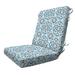 3i Products Inc. Textured Highback Dining Chair Cushion - 21 wide x 42 long x 4 thick Beryl Pacific Blue