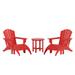 Westin Outdoor 5-Pieces Adirondack Patio Chat Seating Set with Ottoman & Side Table Included Red