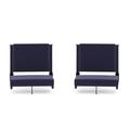 Flash Furniture Set of 2 Grandstand Comfort Seats by Flash - 500 lb. Rated Lightweight Stadium Chair with Handle & Ultra-Padded Seat Navy