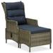 Andoer Reclining Garden Chair with Footstool Poly Rattan Brown