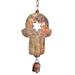 De Kulture Bell Metal Hamsa Wind Chime Hanging Bells for Home Garden Balcony Decor 5.10x1x11.8 (LWH) inches