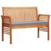 Carevas 2-Seater Patio Bench with Cushion 47.2 Solid Acacia Wood