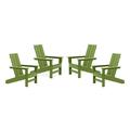 DuroGreen Aria Adirondack Chairs Made With All-Weather Tangentwood Set of 4 Oversized High End Patio Furniture for Porch Lawn Deck Fire Pit No Maintenance Made in the Lime Green