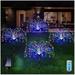 Solar Garden Lights Outdoor 4 Pack 480 LED Firework Landscape Path Lights Solar Powered Starburst Fairy Lights Waterproof 8 Lighting Modes With Remote Control for Christmas Party Yard Decorative