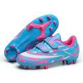 Kids Athletic Soccer Cleats Natural Turf Outdoor Football Games Lightweight Comfortable with Soft touch Sneakers Shoes for Children Pink 30