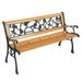 Tcbosik 49 Garden Bench Patio Porch Chair Deck Hardwood Cast Iron Love Seat Rose Style Back