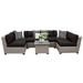 Afuera Living 7-Piece Patio Wicker Sectional Set in Black