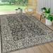 Palazzo Vine and Border Textured Weave Black/Gray 3 ft. x 5 ft. Indoor/Outdoor Area Rug