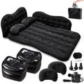 Zento Deals Inflatable Car Air Mattress - Car Travel Bed with Two Pillows for Traveling Car Air Bed with Air-Pump and Head Guard for Travel Camping or Outdoors Universal Size Mattress