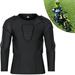 Sports Protective Gear For Kids Youth Padded Compression Shirt - Long Sleeve Padded Protective Shirt for Football Baseball Motorcycle