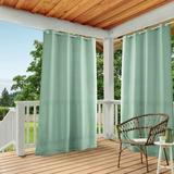 Exclusive Home Cabana Solid Indoor/Outdoor Light Filtering Grommet Top Curtain Panel Pair 54 x96 Seafoam