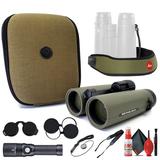 Leica Noctivid 8x42 Green Binocular 40386 + Padded Backpack + Flashlight + 6Ave Cleaning Kit
