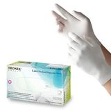 Tronex Latex Powdered Gloves Food Safe White Latex Gloves White Medium (Box of 100)