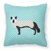 Silver Fox Blue Check Fabric Decorative Pillow